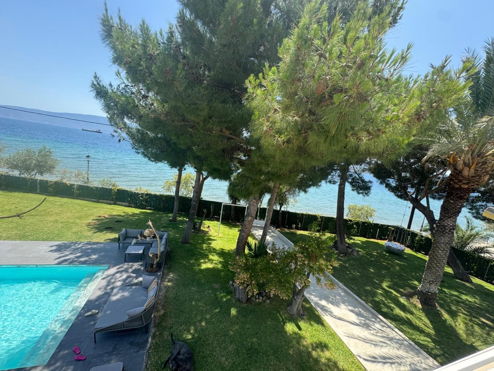 Zoza Luxury Villa Isthmia By The Sea With Private Pool Kalamáki Buitenkant foto